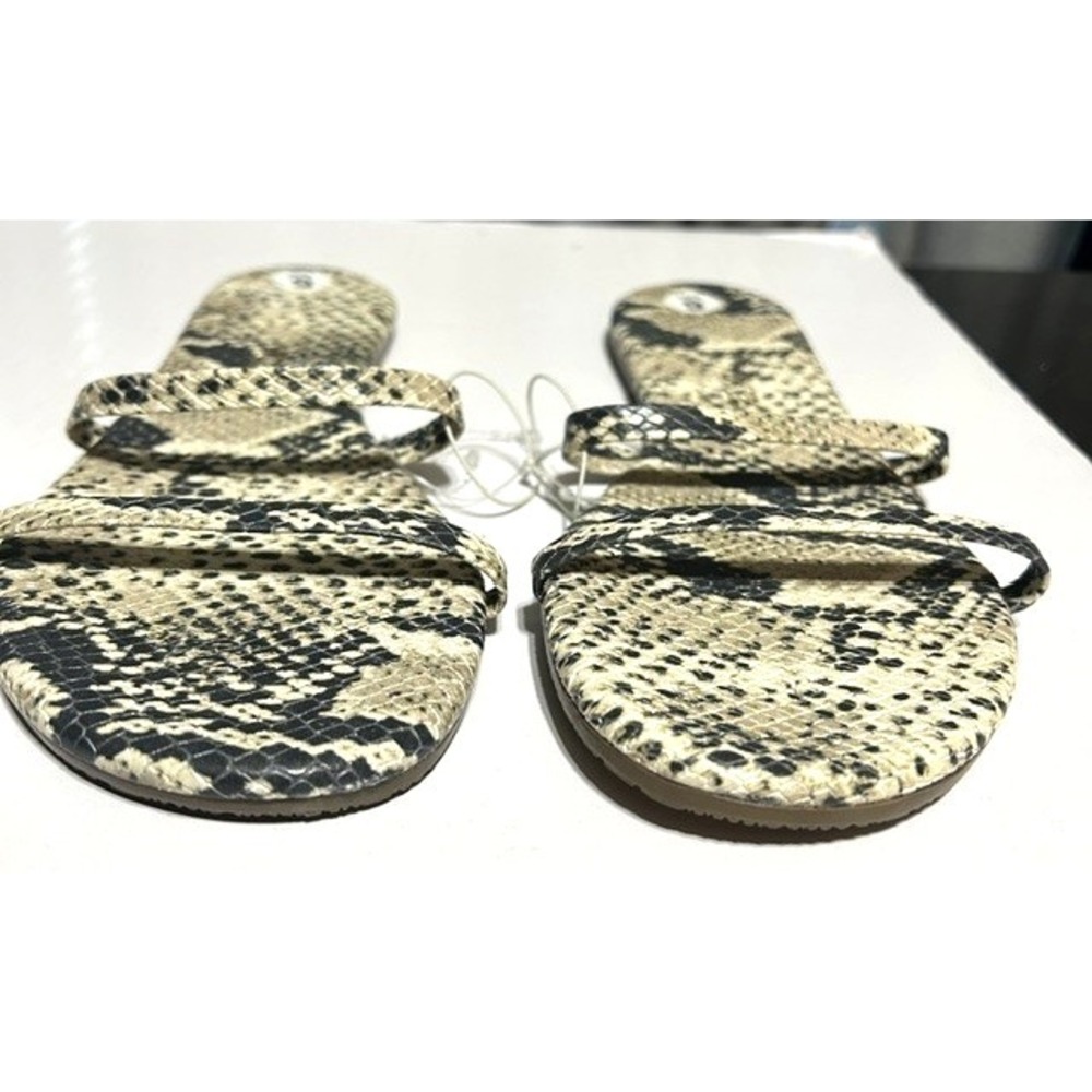 NWOT Snake Print TKEES Double Strap Minimalist Resort Boho Slide Sandals Women 9 - Picture 4 of 6